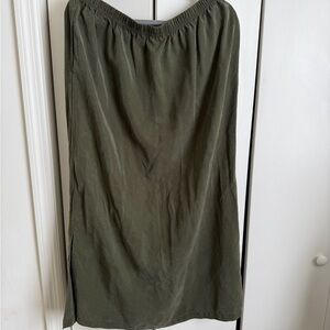 Karen Scott Olive Green Tencel Maxi Skirt